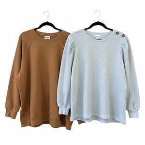 2! $76 Old Navy Tunic Sweatshirt & Croft & Barrow Quilted Puff Sleeve Top 2X